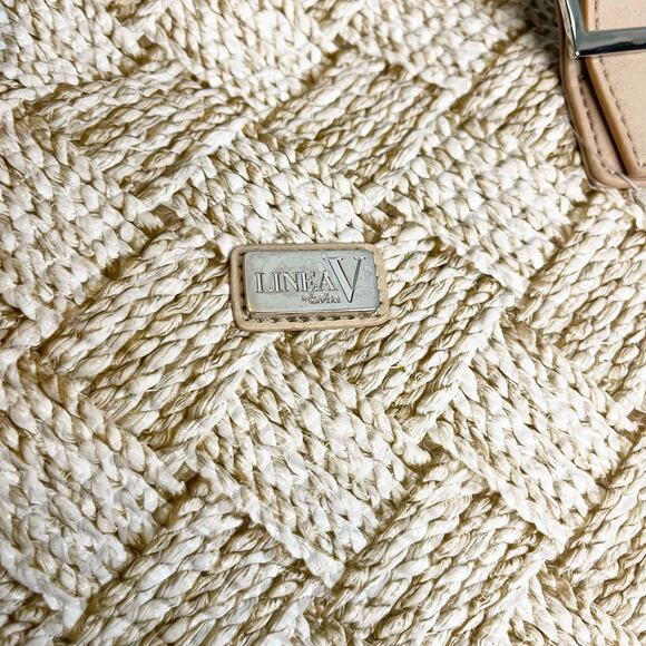 Linea V Tan Woven Polyurethane Shoulder Bag - Picture 10 of 10